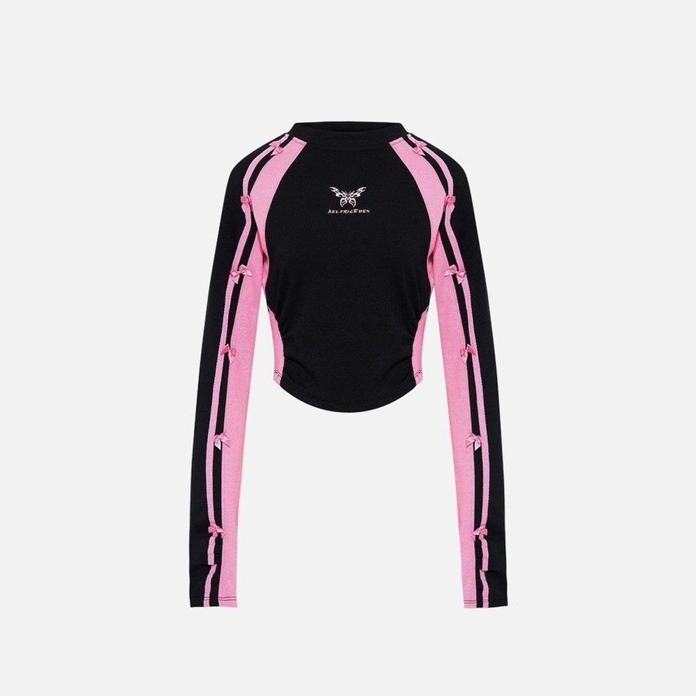 Aelfric Eden Black and Pink Long Sleeve Swim Coverup